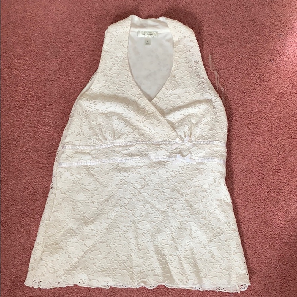 Dress Barn White Lace Top size L